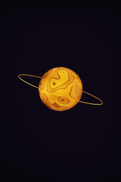 planeta en el espacio 3d render estilo retro