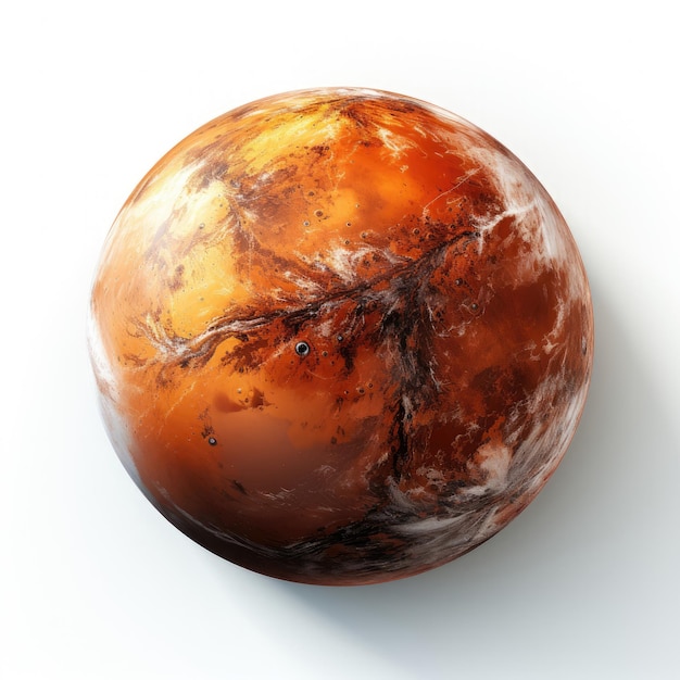 Planeta Marte 3D isolado em um fundo branco