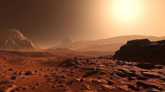 El planeta Marte Espacio galaxia estrellas Planeta rojo