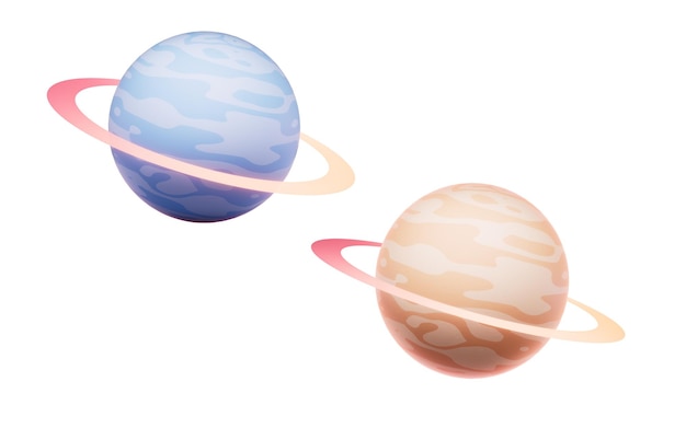 Planeta con renderización en 3D al estilo de dibujos animados Dibujo digital