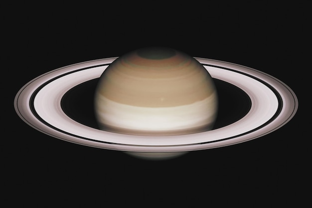 Planeta Saturno, aislado en negro. Los elementos de esta imagen son proporcionados por la NASA.