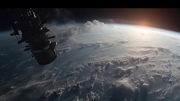 Planeta Terra durante um furacão como visto do espaço Uma vista deslumbrante Fury cena cinematográfica como filme