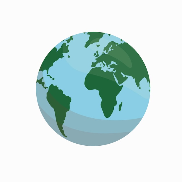 Planeta Terra Globo ambiente cor verde ecologia natureza vetor design simples isolado