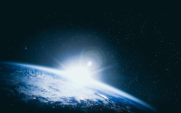 Planeta Terra globo vista do espaço mostrando a superfície da Terra realista e mapa do mundo