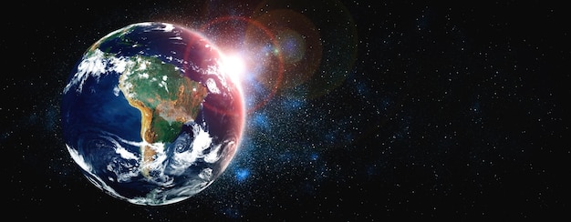 Planeta Terra globo vista do espaço mostrando a superfície da Terra realista e mapa do mundo