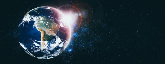 Planeta Terra globo vista do espaço mostrando a superfície da Terra realista e mapa do mundo
