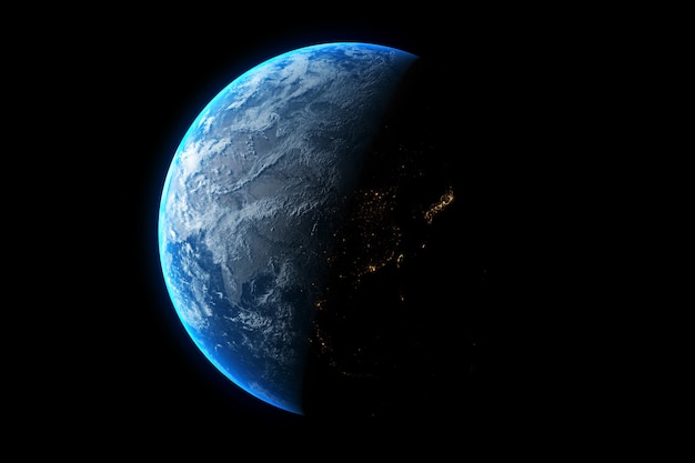 Planeta tierra aislado sobre fondo negro