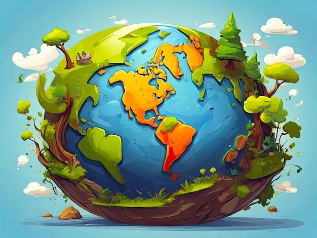 planeta Tierra Día Mundial del Medio Ambiente concepto creativo