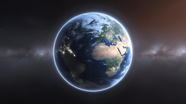 El planeta Tierra en los elementos espaciales de esta imagen proporcionada por la NASA 3D render