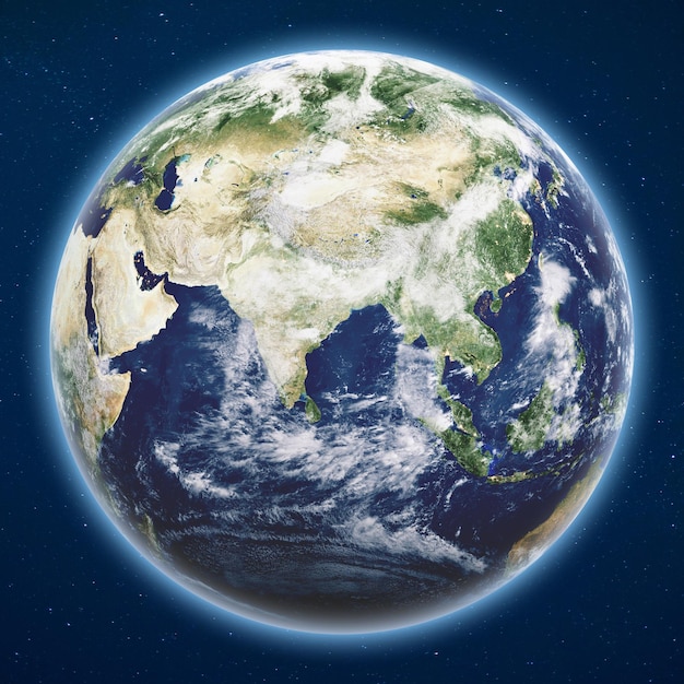 Planeta Tierra desde el espacio Elementos de esta imagen proporcionados por la NASA renderización 3d