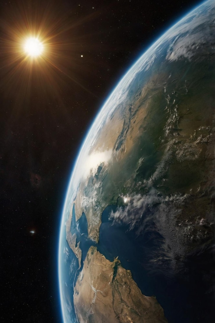 Foto el planeta tierra en el espacio