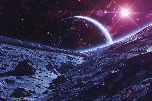 planeta Tierra con un planeta en el fondo