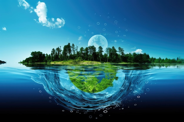 El planeta Tierra con sus abundantes recursos hídricos