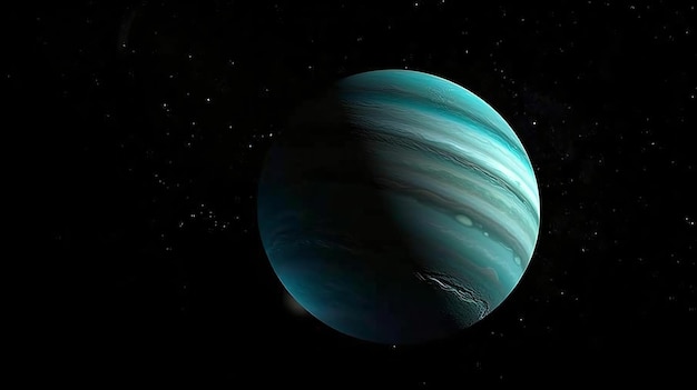 El planeta Urano en el sistema solar aislado con fondo negro