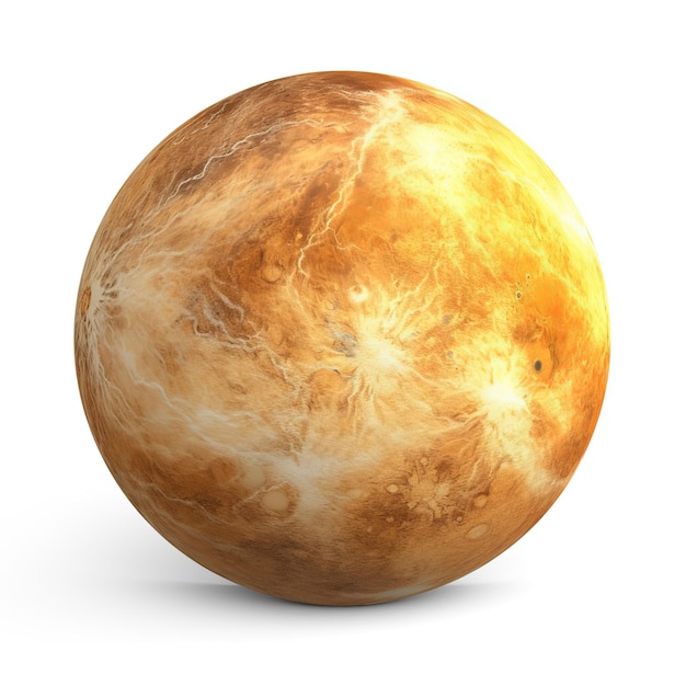 El planeta Venus está completamente aislado en un fondo blanco Sistema Solar Venus Planeta aislado