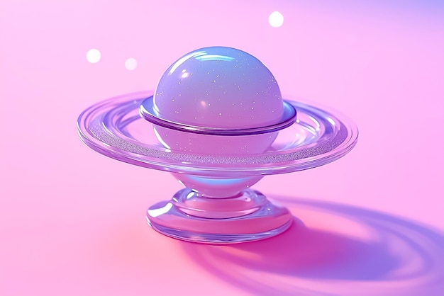 Planetas cor-de-rosa no espaço e bolhas espaciais no estilo da estética Sailor Moon Glitch gerada por Ai