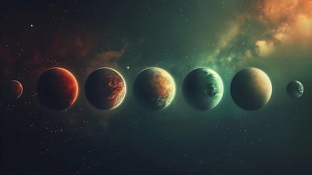 Planetas en el espacio exterior