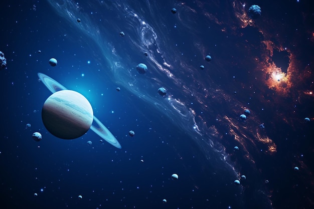 Planetas, estrelas e galáxias no espaço exterior mostram a beleza da exploração espacial