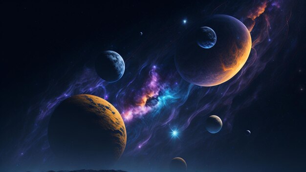 Planetas y galaxias papel tapiz de ciencia ficción La belleza del espacio profundo