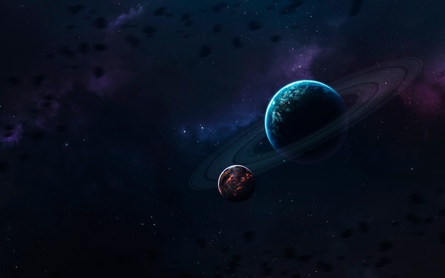 Planetas inexplorados del espacio lejano.
