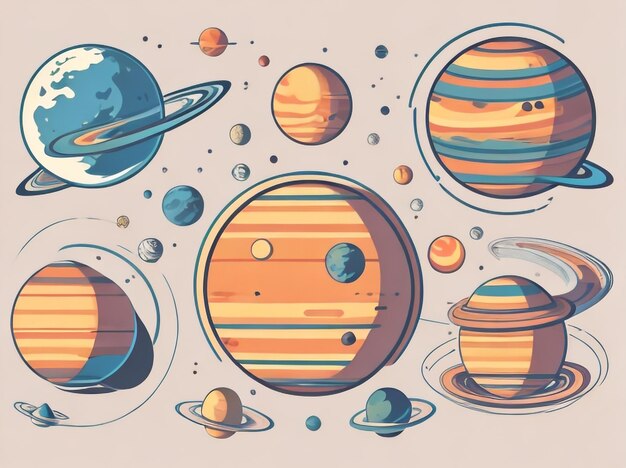 Foto planetas no espaço ilustração impressionante de fundo