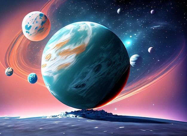 Planetas del sistema solar Marte Tierra Júpiter y otros Elementos de esta imagen proporcionados por la NASA