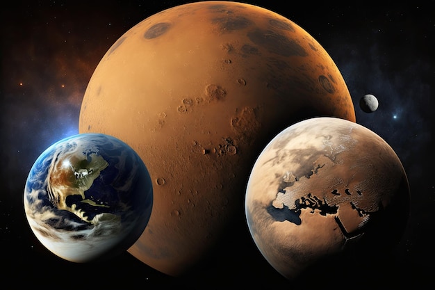 Planeten des Sonnensystems Mars und Erde Mission InSight El