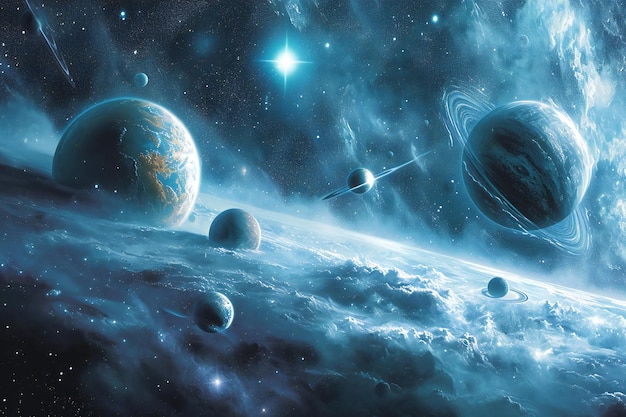 Planeten, Sterne und Galaxien im Weltraum zeigen die Schönheit der Weltraumforschung