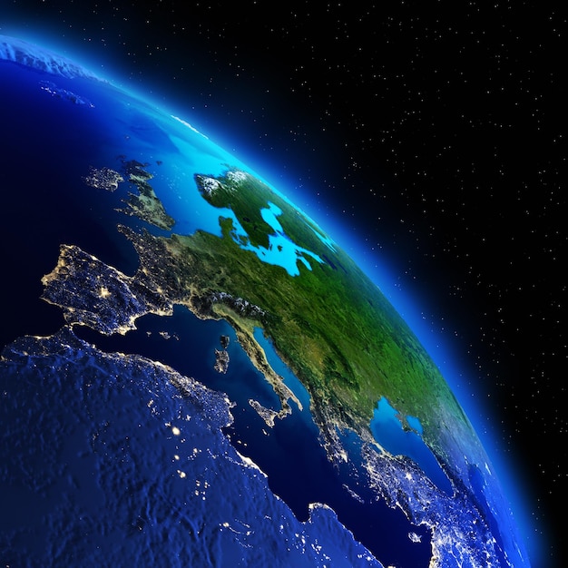 Planetennachtkarte Elemente dieses Bildes, bereitgestellt von der NASA 3D-Rendering