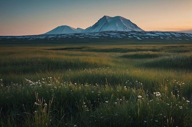 Planícies árticas paisagens deslumbrantes e vistas das montanhas