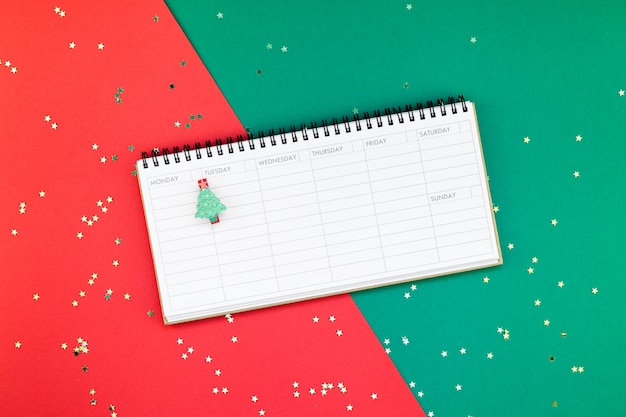 Planificador de calendario de año nuevo o navidad