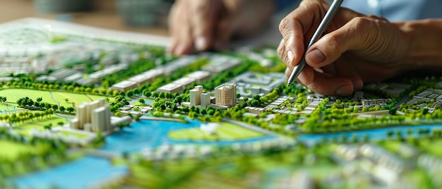 Planificador de desarrollo urbano sostenible que trabaja en proyectos verdes
