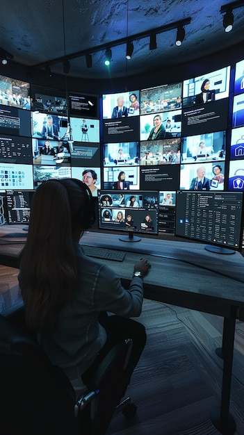 Planificador de eventos virtuales organizando una conferencia en línea