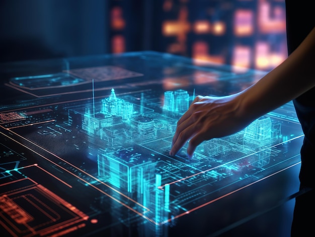 Plano de construção do edifício holográfico