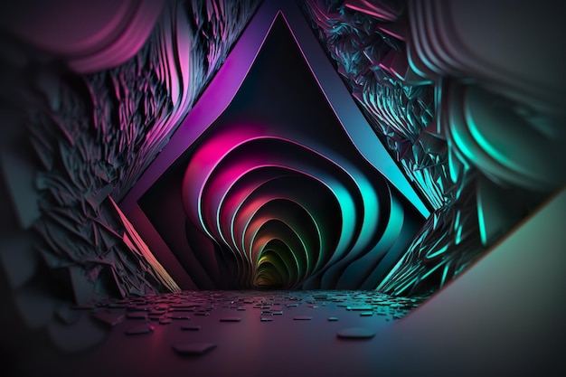 Plano de fundo 3D alto Elevando os sentidos com paletas de cores vivas e ousadas Ilustrações geradas por IA