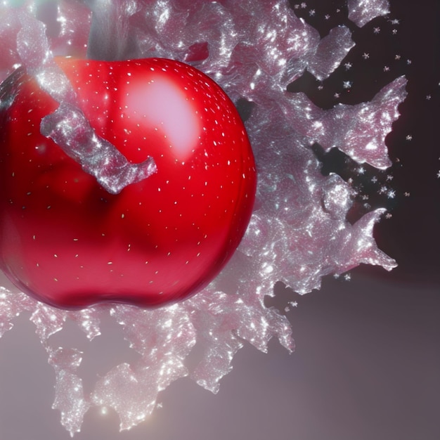 Plano de fundo 3D com efeitos de frutas de maçã - IA