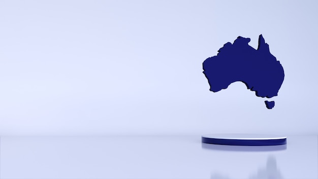 Plano de fundo com um mapa azul para o dia da austrália. renderização 3d