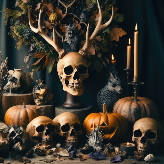 Plano de fundo de Halloween para suas mídias sociais de banner de texto