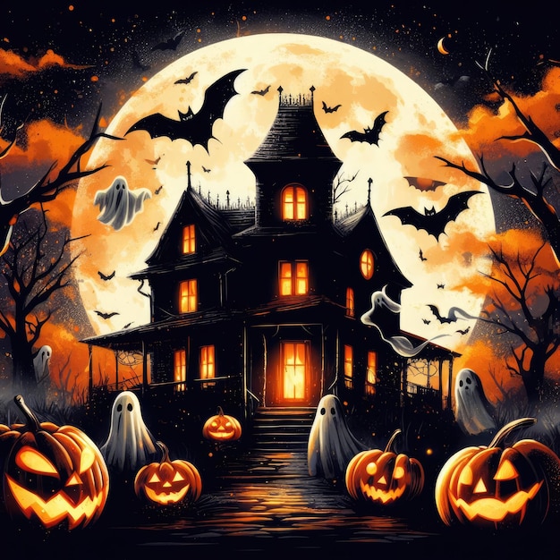 Plano de fundo de Halloween para suas postagens de mídia social de banners de design