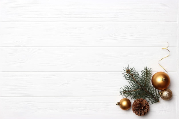 Plano de fundo de Natal no estilo minimalista vista de cima com lugar para texto