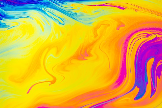 Plano de fundo de padrões multicoloridos psicodélicos. Foto macro de bolhas de sabão