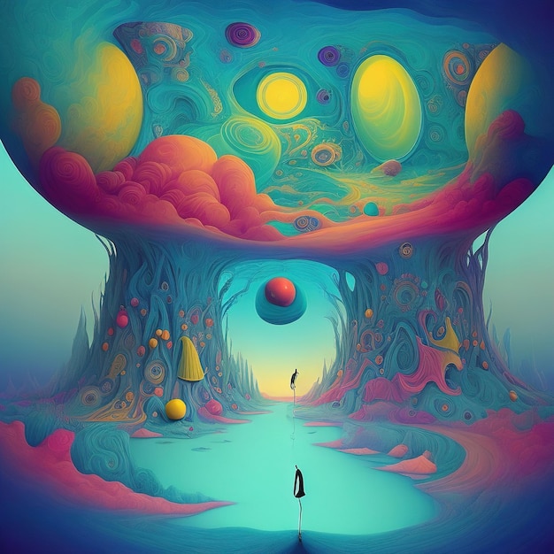 Plano de fundo inspirado em imagens surrealistas