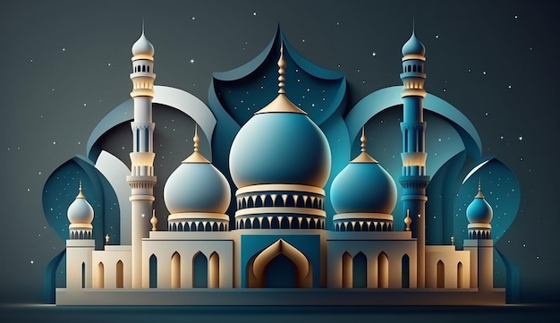 Plano de fundo para a festa muçulmana do mês sagrado do ramadã kareem com ai gerado