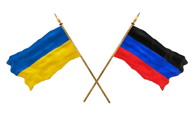 Plano de fundo para designers Dia Nacional Bandeiras nacionais da Ucrânia e República Popular de Donetsk