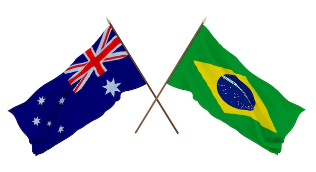 Plano de fundo para designers ilustradores Dia da Independência Nacional Bandeiras Austrália e Brasil