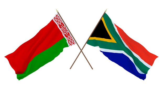 Plano de fundo para designers ilustradores Dia da Independência Nacional Bandeiras Bielorrússia e África do Sul