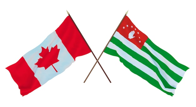 Plano de fundo para designers ilustradores Dia da Independência Nacional Bandeiras Canadá e Abkhazia