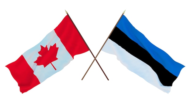 Plano de fundo para designers ilustradores Dia da Independência Nacional Bandeiras Canadá e Estônia