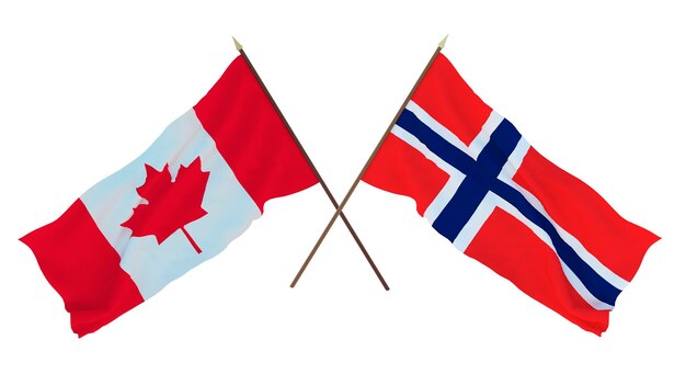 Plano de fundo para designers ilustradores Dia da Independência Nacional Bandeiras Canadá e ilha Bouvet