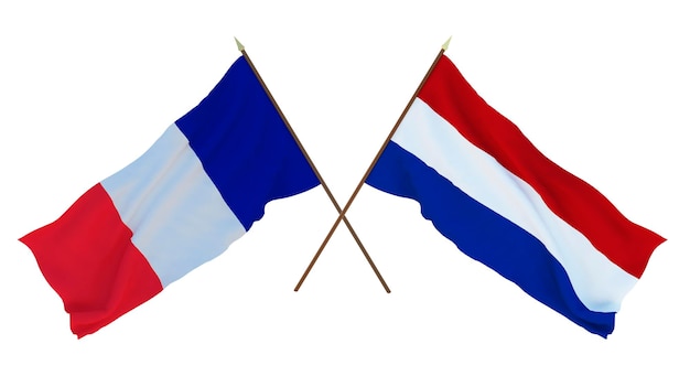 Plano de fundo para designers ilustradores Dia da Independência Nacional Bandeiras França e Holanda
